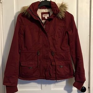 Red Sherpa Lined Winter Coat by Arizona Jean Co.